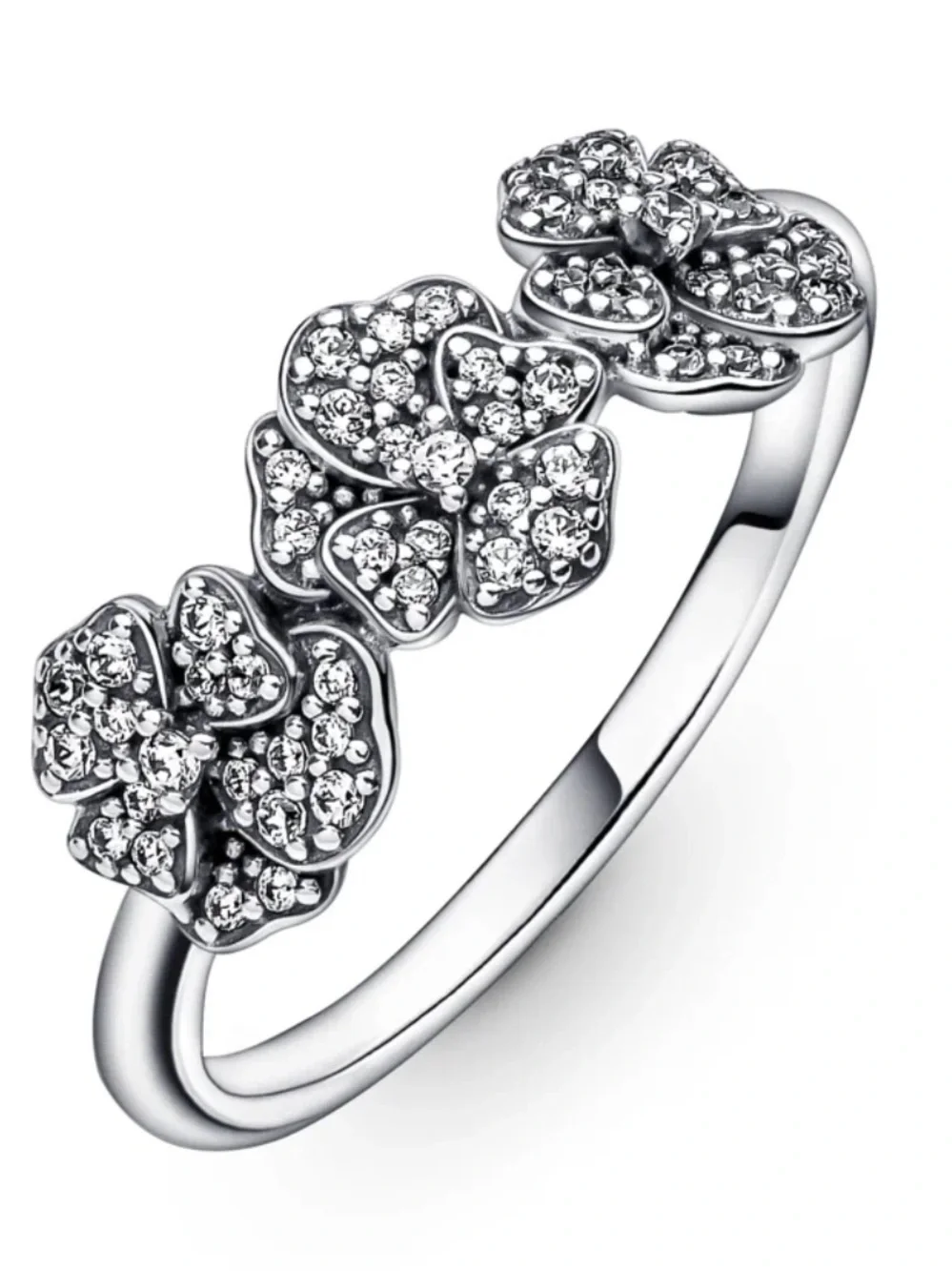Pandora Sterling Silver Floral Cluster CZ Ring - Silver